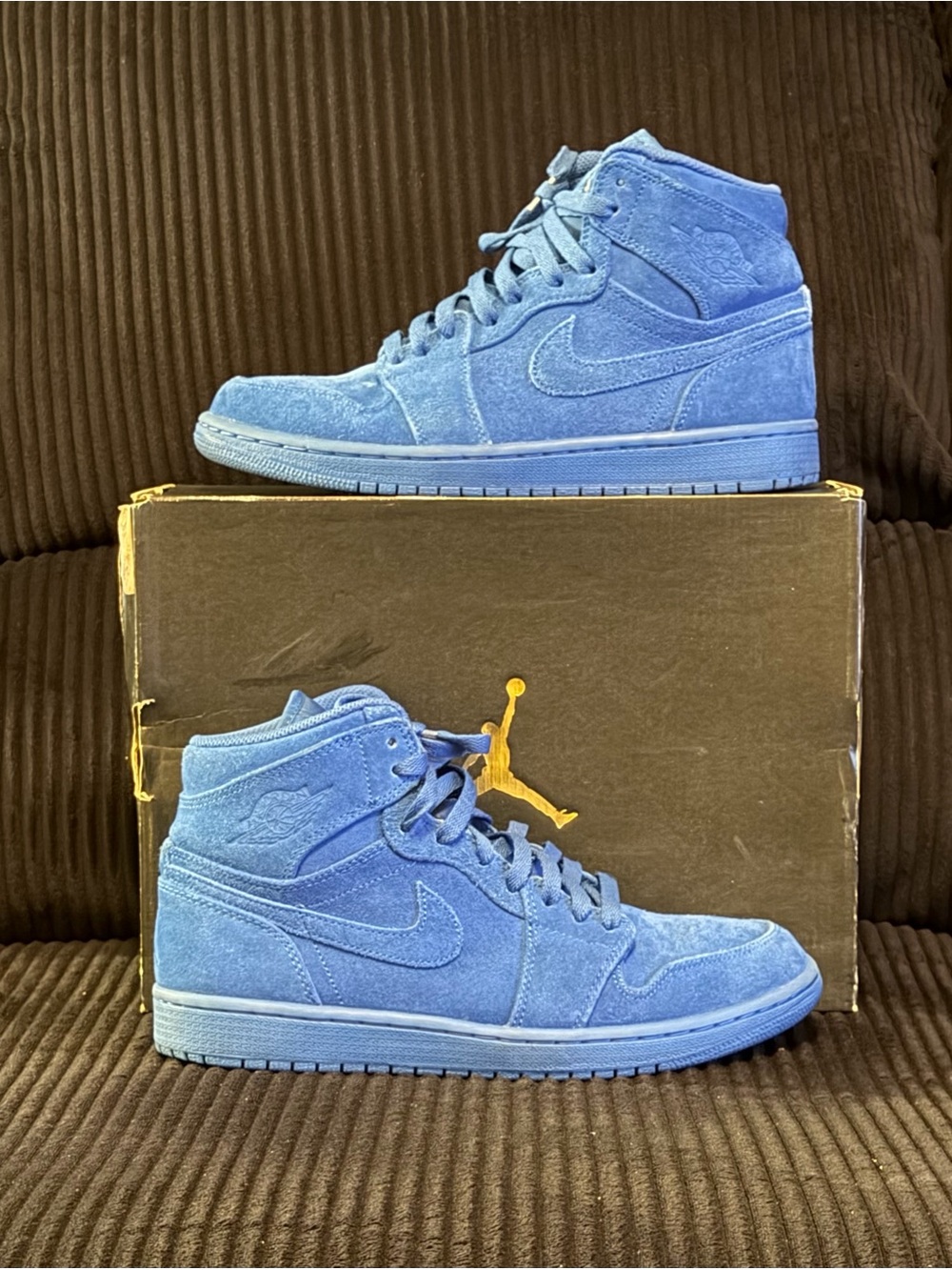 Men's Jordan retro 1 High-Top Suede Sneakers - Blue